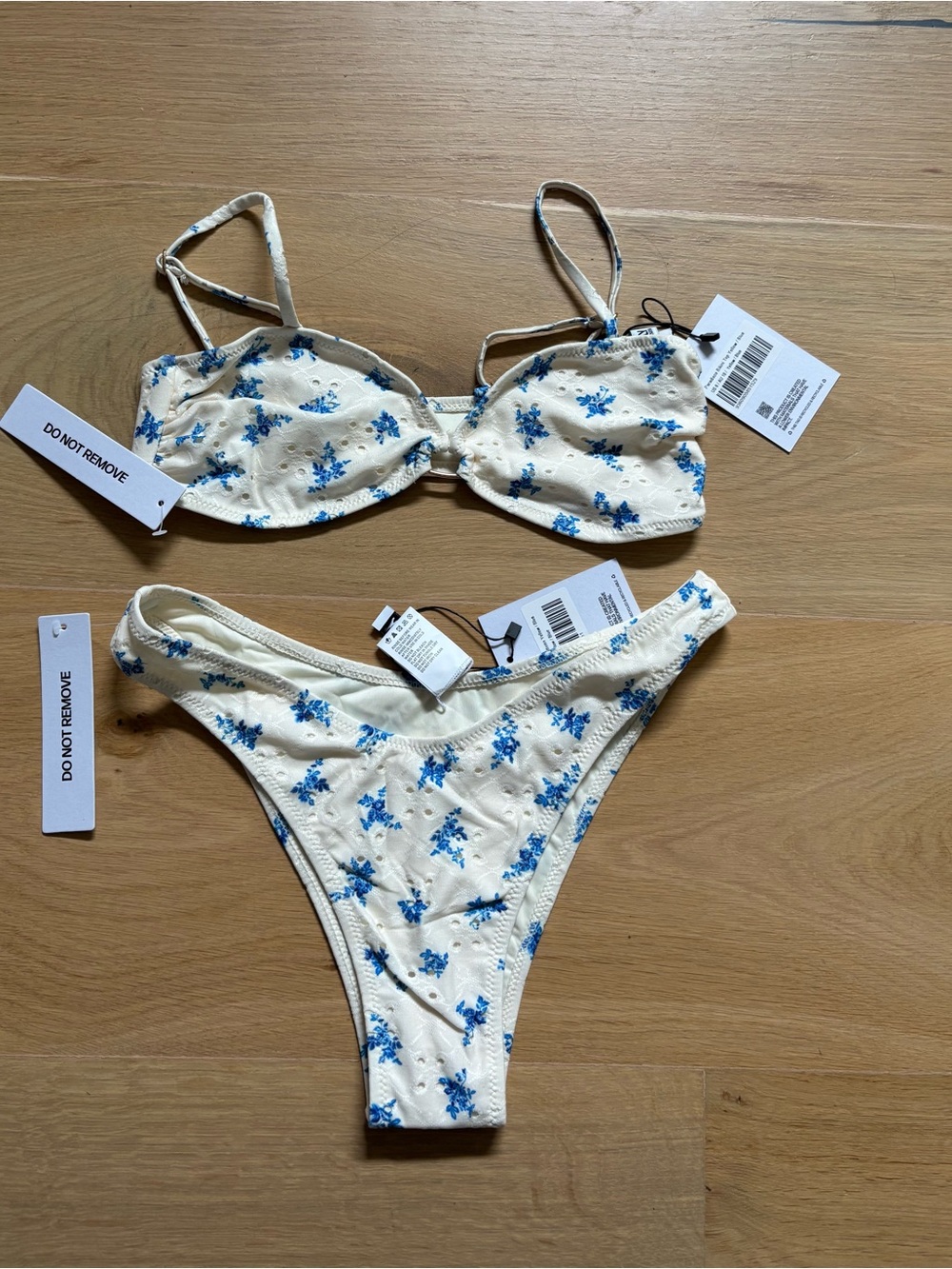 Princess Polly Floral Two-Piece Bikini Set with Blue Flower Print